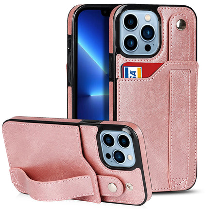 PU Leather Mobile Phone Case Cover Compatible Cases with Wristband Stand