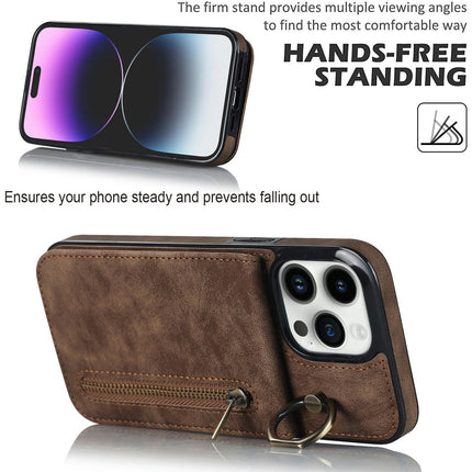 Mobile Phone Case Cover PU Leather Compatible Cases with Ring