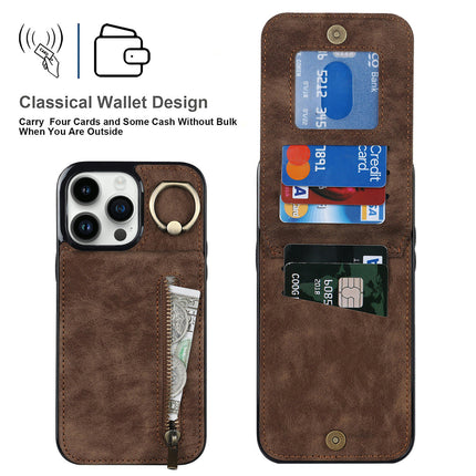 Mobile Phone Case Cover PU Leather Compatible Cases with Ring