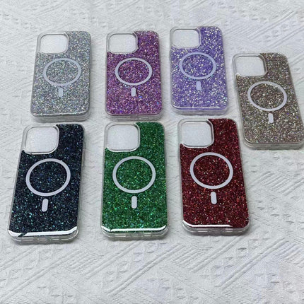 Glitter Mobile Phone Case Cover Compatible Case with Magnetic-A