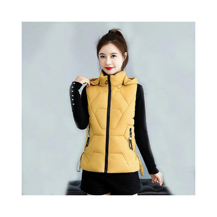 Puffer Vest for Women Hooded Winter Slim Sleeveless Jackets Short Coats