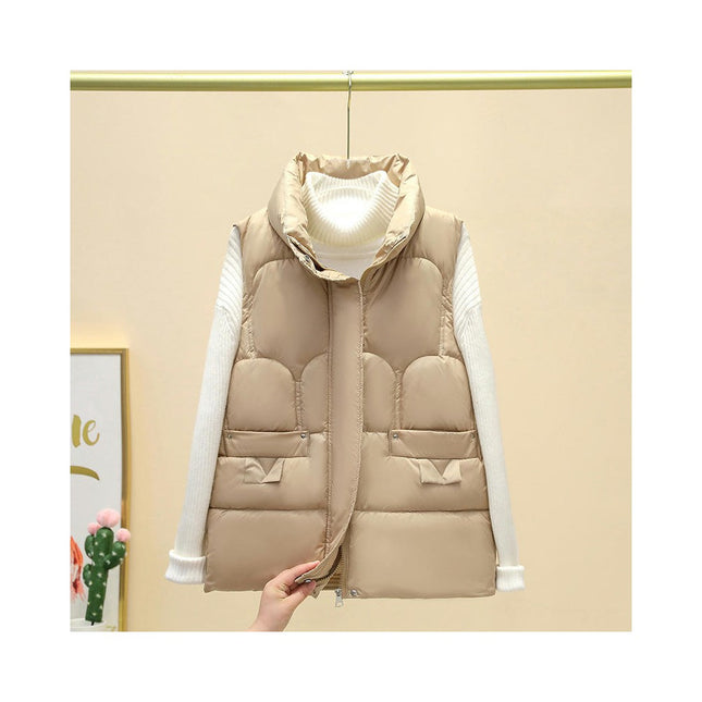 Puffer Vest for Women Sleeveless Zip Up Stand Collar Warm Winter Jackets Coats