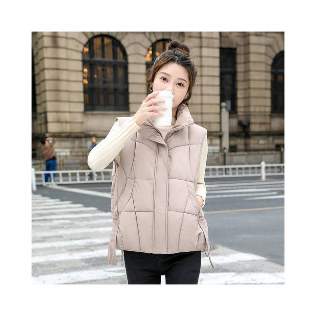 Puffer Vest for Women Sleeveless Winter Outerwear Warm Puffer Stand Collar Coats