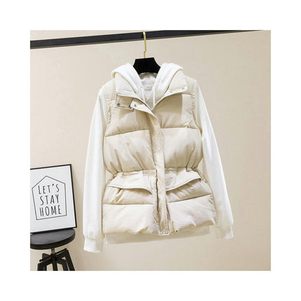 Puffer Vest for Women Sleeveless Zip Up Stand Collar Coat Jacket with Pocket