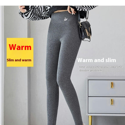 Women Winter Warm Leggings Fleece Lined Stretchy Soft Thermal Sherpa Pants High Waist Tights-A2