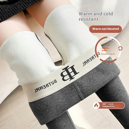 Women Winter Warm Leggings Fleece Lined Stretchy Soft Thermal Sherpa Pants High Waist Tights-A1