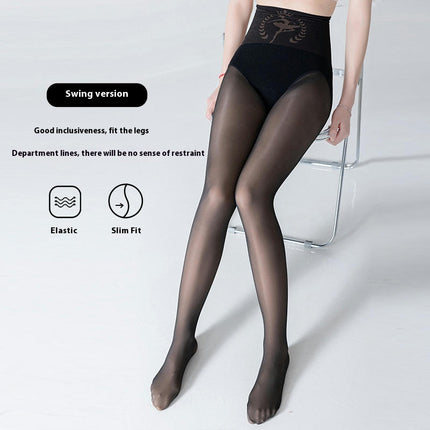 Winter Warm Tights for Women Fleece Lined Tights Faux Transparent Leggings Pantyhose