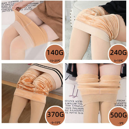 Fleece Lined Tights for Women -  Opaque Warm Autumn and Winter Pantyhose Leggings