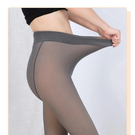 Women's Fleece Lined Leggings, Thermal Pantyhose Leggings, Fake Translucent Thermal Leggings