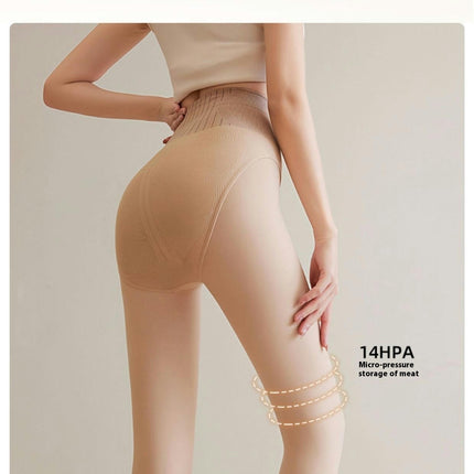 Natural Nude Leggings Autumn and Winter Women's High Waist Plus Velvet Pantyhose