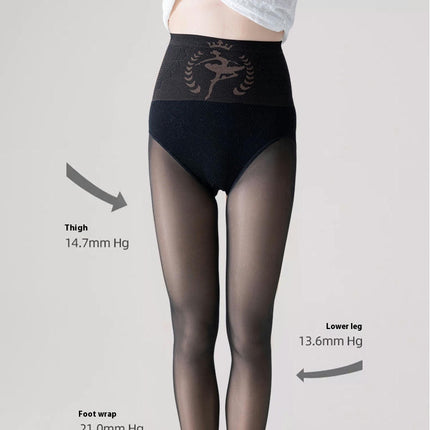 Autumn and Winter Style Women's High Waist Leggings Fake Transparent Thin Velvet Pantyhose