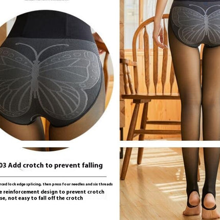 Women's Widened Waist Leggings Pantyhose - Fleece Lined Warm Tights