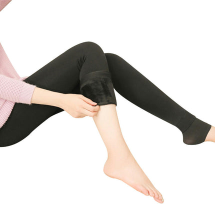 Winter Warm Leggings Women Elastic Thermal Legging Pants Pearl Velvet Lined Tights