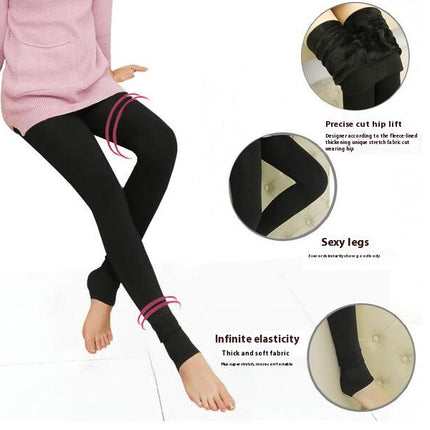 Winter Warm Leggings Women Elastic Thermal Legging Pants Pearl Velvet Lined Tights