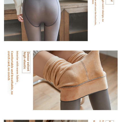 Fleece Lined Tights Women Warm Fake Translucent Leggings For Winter Tights Thermal pantyhose