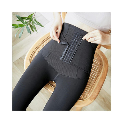 Ultra High Waist Women's Leggings Fleece Lined Fake Transparent Warm Leggings