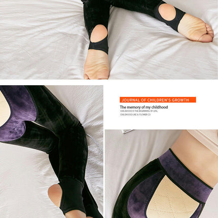 Women's Lined Fleece Leggings Graphene Padded Thickened Warm Stomping Leg Tights