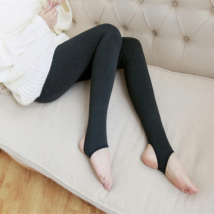 Women Opaque Fleece Lined Tights Cotton High Waist Warm Fashion Thermal Tights