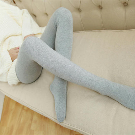 Women Opaque Fleece Lined Tights Cotton High Waist Warm Fashion Thermal Tights