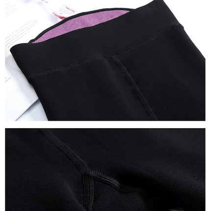 Women Opaque Fleece Lined Tights Colorful Waist Warm Fashion Thermal Tights