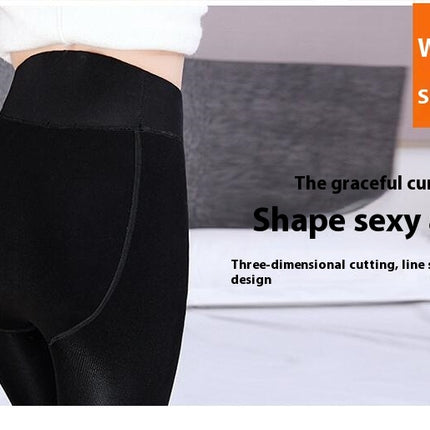 Women Opaque Fleece Lined Tights Colorful Waist Warm Fashion Thermal Tights