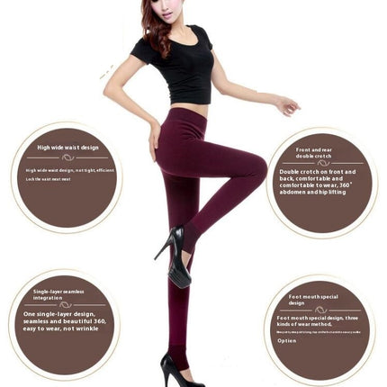 Women's Fleece Lined Colorful Cotton Leggings - High Waist Tummy Control Warm Yoga Pants Winter