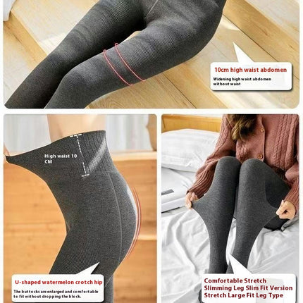 Fleece Lined Leggings Women-High Waist Tummy Thermal Yoga Pants Winter