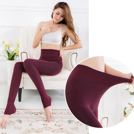 Women's Ankle Length Skinny Pants Fleece Lined Soft High Waist Stretch Skinny Pants