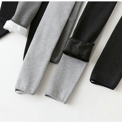 Women's High Waist Stretch Leggings Lined Fleece Cotton Yoga Pants Stirrups