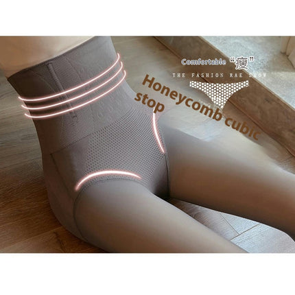 Women's Honeycomb Cartilage High Waist Tights Thick Warm Leggings