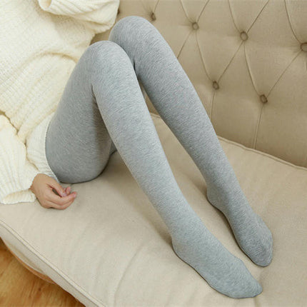 Women's High Waist Lined Fleece Leggings Solid Color Cotton Warm Leggings