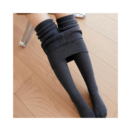 Women's High Waist Plush Lined Ankle Length Tights Thick Warm Tights