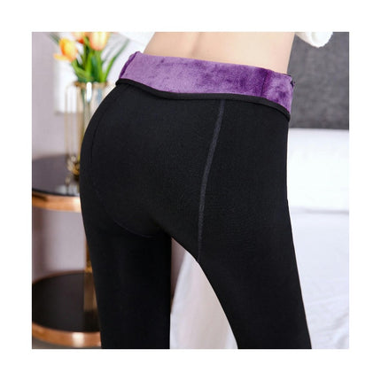 Women's High Waist Fleece Lined Ankle Length Leggings Thickened Step-on Leggings