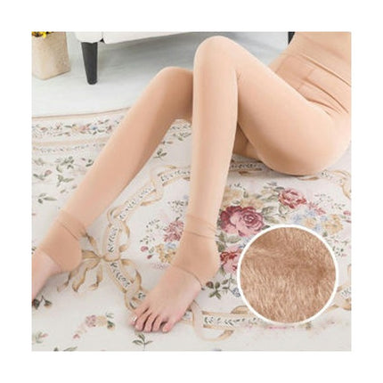 Fleece Lined Tights for Women-Opaque Plush and Thick High Waist Warm Winter Pantyhose