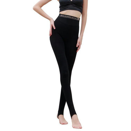 Women's Basic Full Length High Waist Fleece Lined Legging Step-on Pants