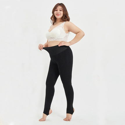 Women's Plus Size Control Top Tights Ultra-Soft Panty Hose Lined with Cashmere Leggings