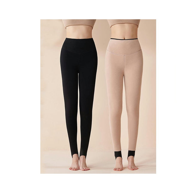 Women's Insulated Lined Wool Bottoms Thickened High Waisted Leggings Treadmill Pants