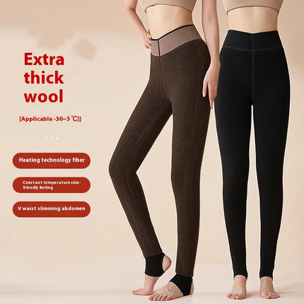 Women's Winter Leggings Wool Lined Opaque Warm Thickened Leggings