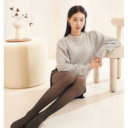 Women Winter Tight Warm Sheer Leggings Fake Translucent Pantyhose Thermal Tights