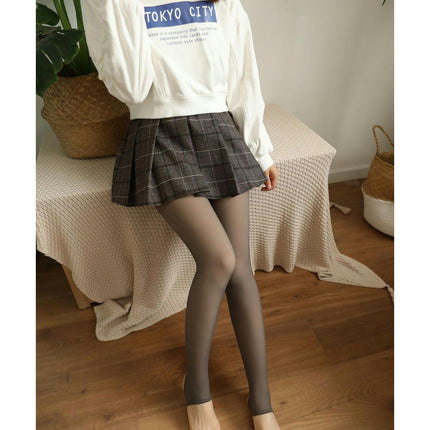 Women's Fleece Lined Tights Winter Fake Translucent Warm Tights