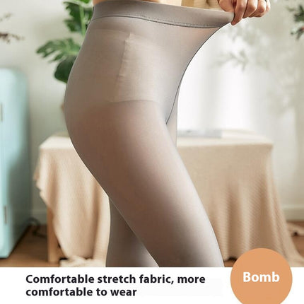 Women's Fleece Lined Tights Winter Fake Translucent Warm Tights