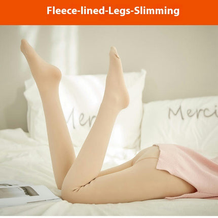 Women Fake Translucent Warm Fleece Lined Tights, Winter Thick Pantyhose Slim Stretchy Leggings