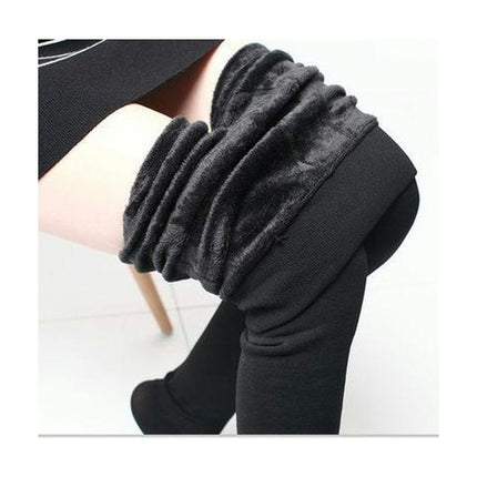 High Waisted Warm Fleece Lined Leggings Women Tights Thickened Step-On Leggings