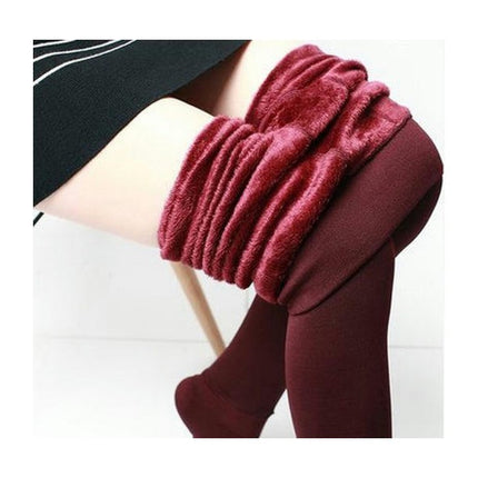 High Waisted Warm Fleece Lined Leggings Women Tights Thickened Step-On Leggings