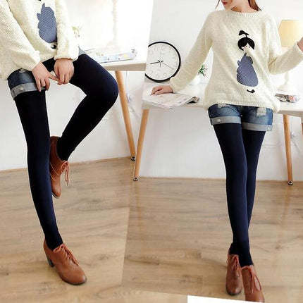 High Waisted Warm Fleece Lined Leggings Women Tights Thickened Step-On Leggings