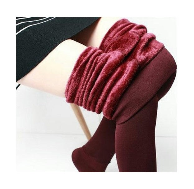 Women Thickening Pearl Velvet Pants-Autumn and Winter Step and Warm All-in Pants