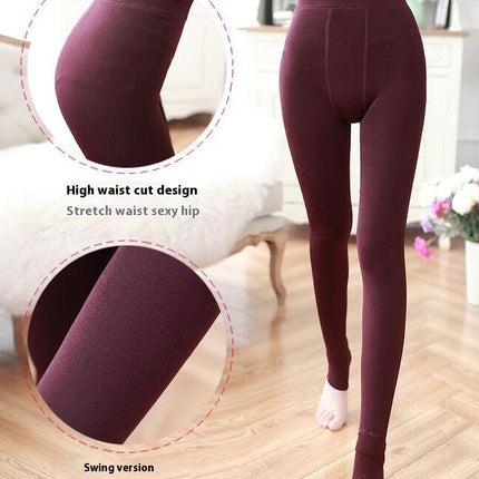 Women Thickening Pearl Velvet Pants-Autumn and Winter Step and Warm All-in Pants