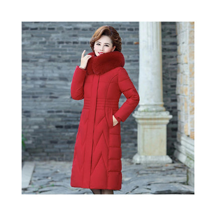 Women's Winter Puffer Coat Thicken Warm Jacket with Faux Fur Hood