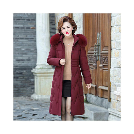 Women's Winter Puffer Coat Thicken Warm Jacket with Faux Fur Hood