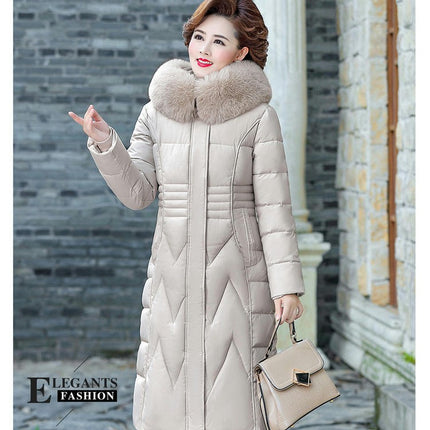 Women's Winter Puffer Coat Thicken Warm Jacket with Faux Fur Hood